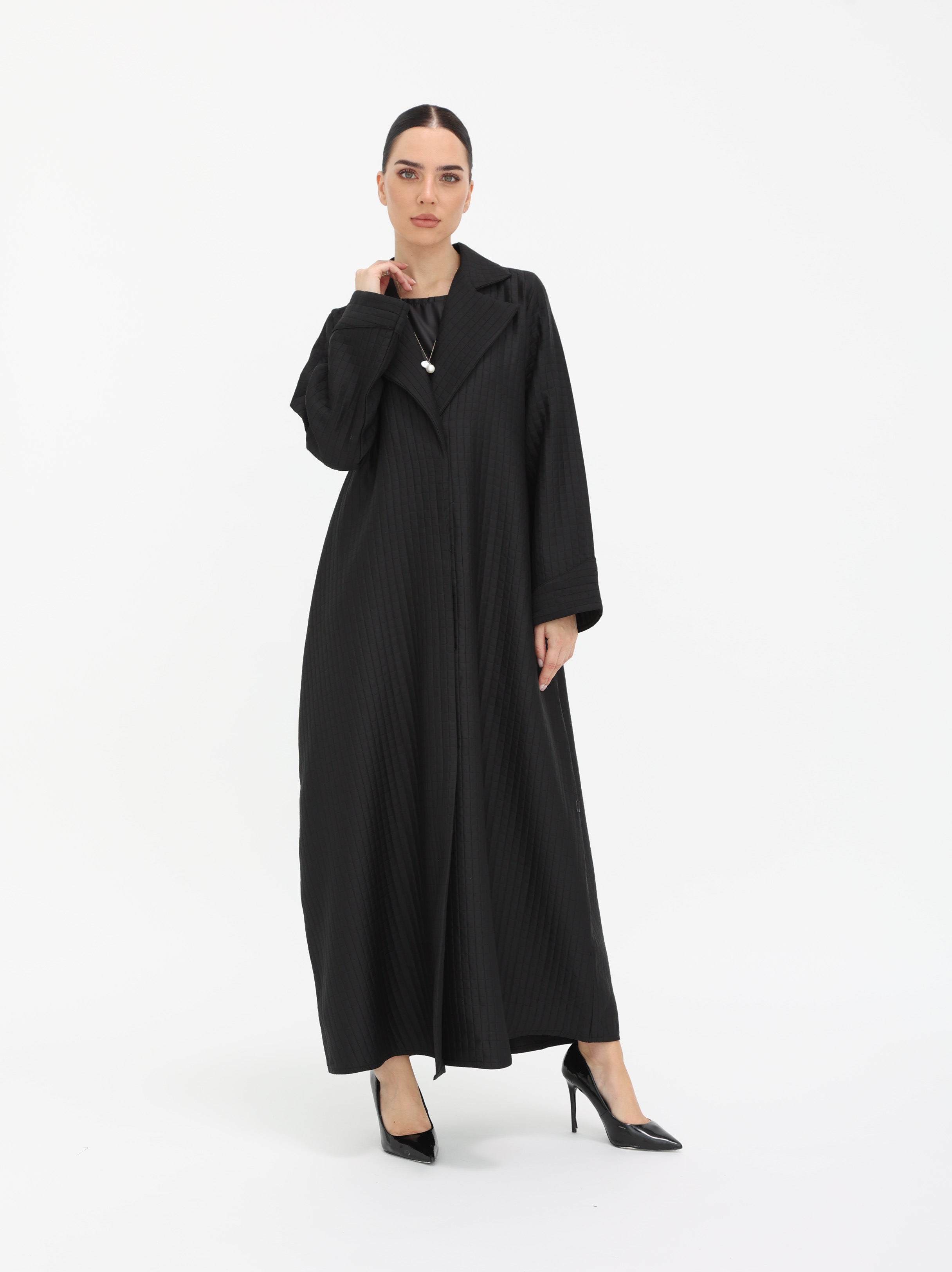 Noir Grid Abaya