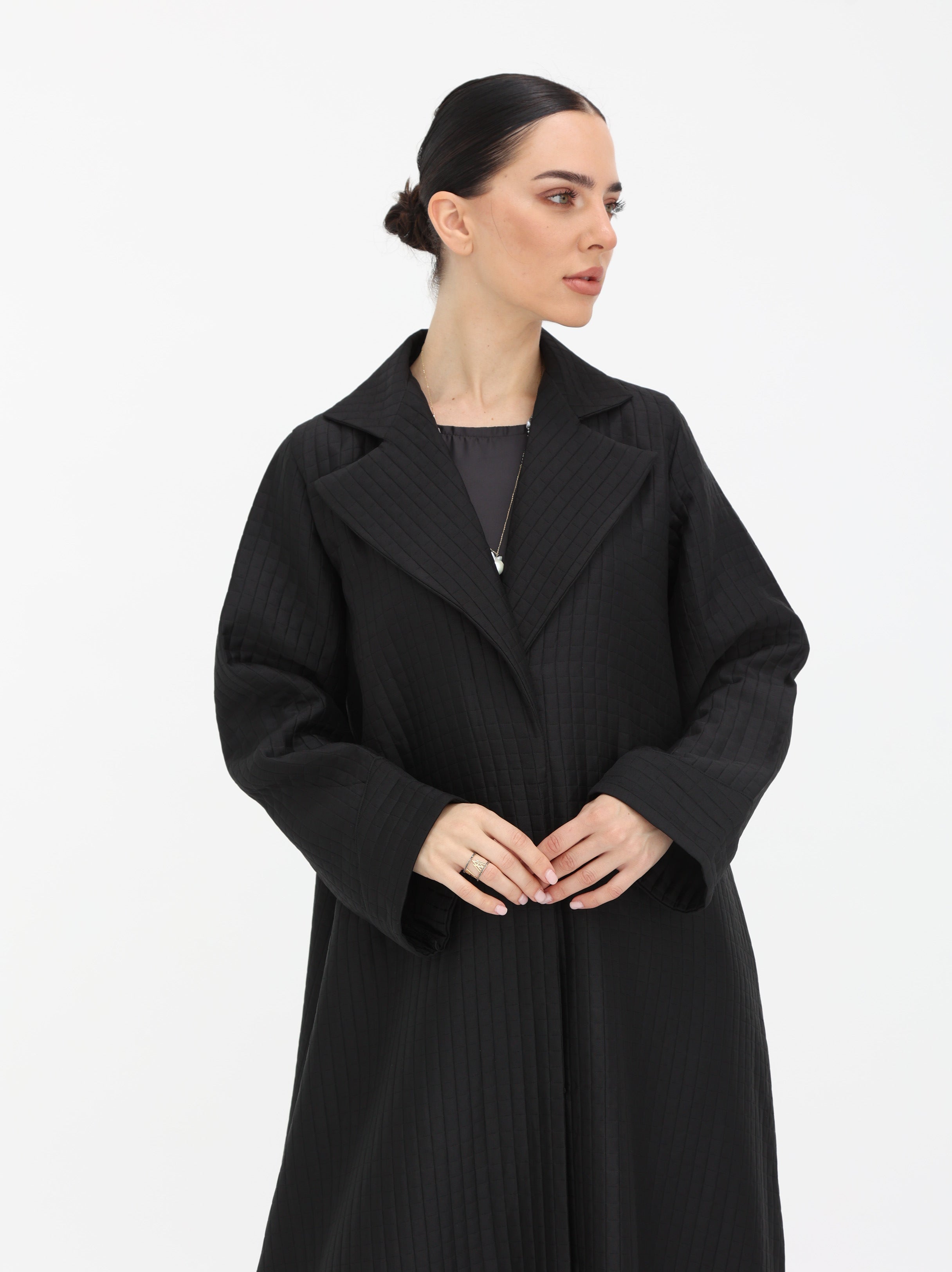 Noir Grid Abaya
