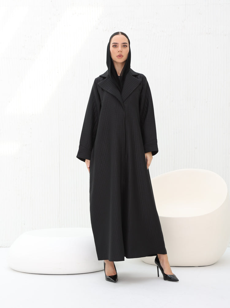Noir Grid Abaya