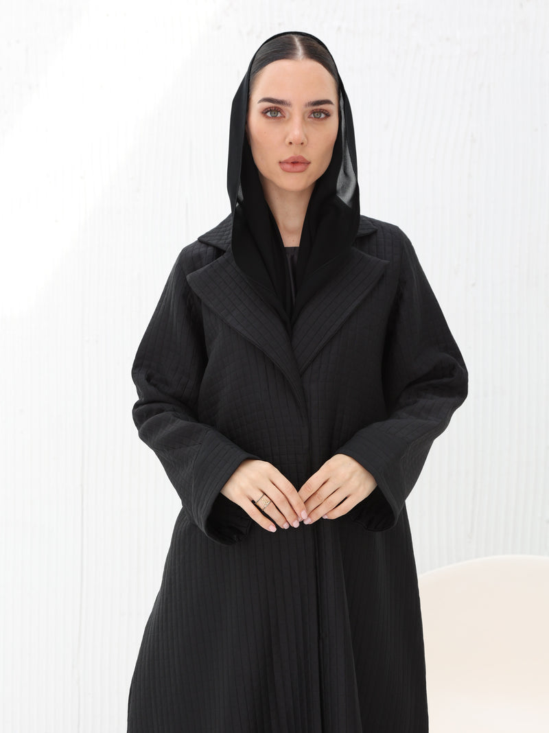 Noir Grid Abaya