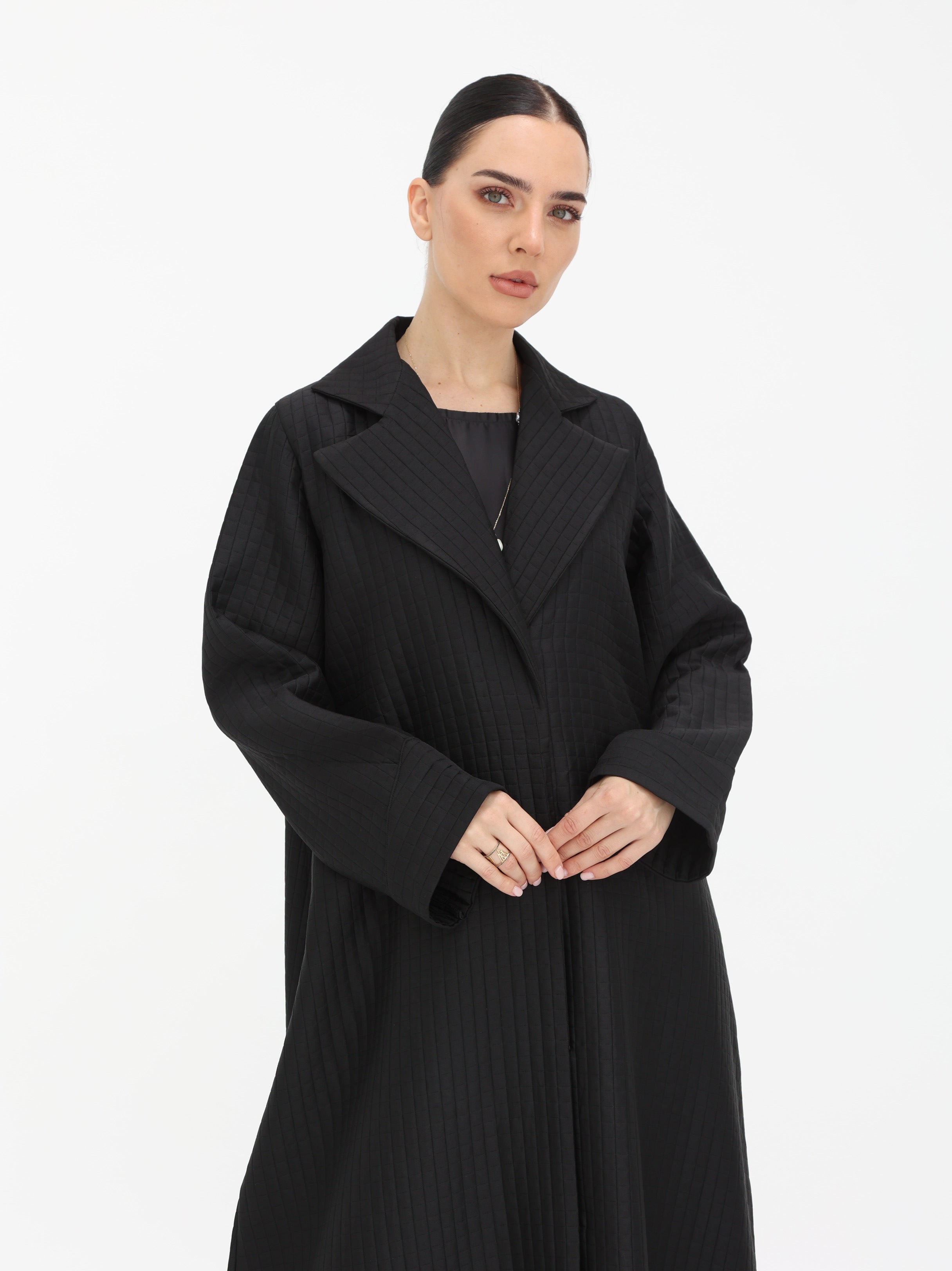 Noir Grid Abaya