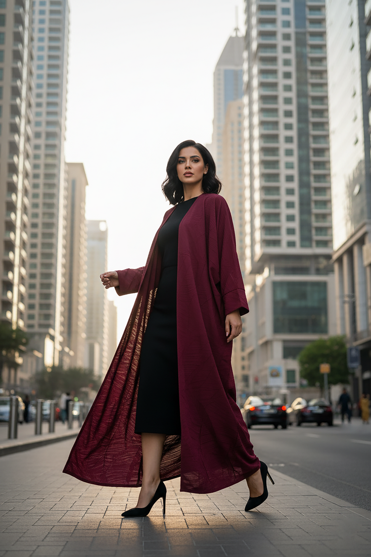 Burgendy Abaya