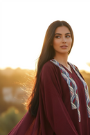 Laced Burgundy Abaya