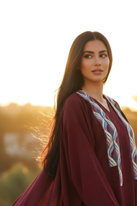 Laced Burgundy Abaya