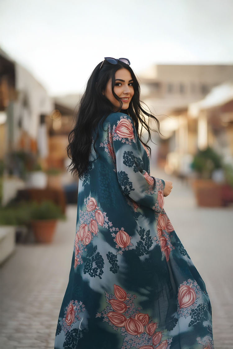 Shadow Bloom Abaya (Green)