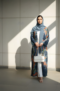 Shadow Bloom Abaya (Blue)