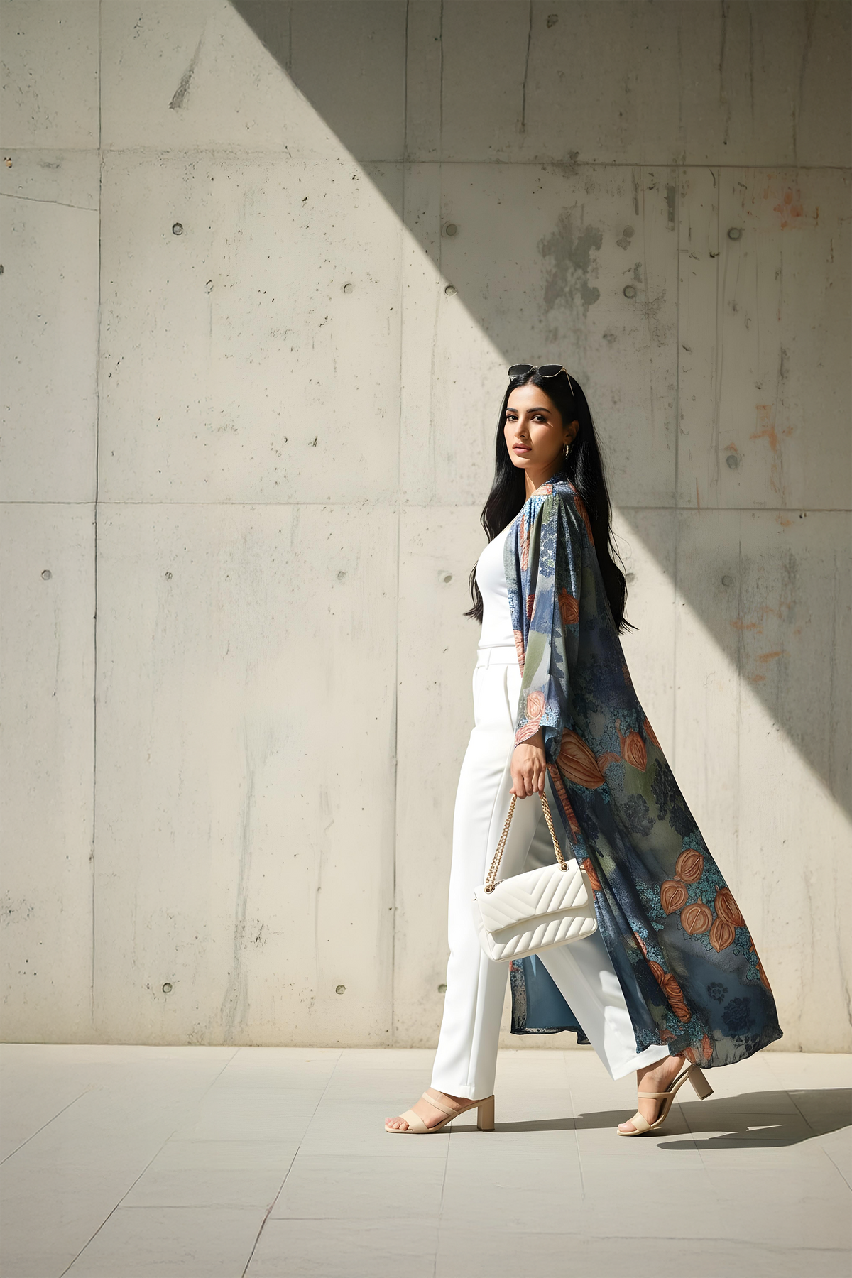 Shadow Bloom Abaya (Blue)