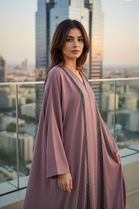 Zigzag Pink Abaya