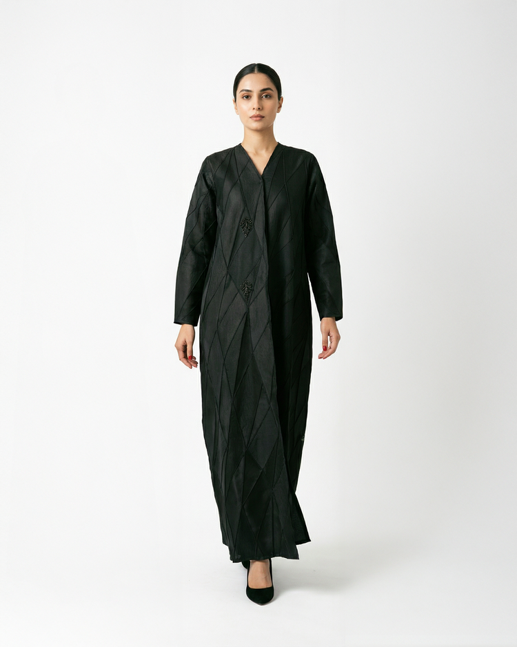 Noir Geometry Abaya