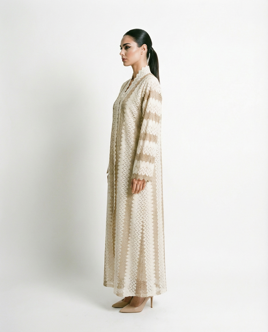 Lines Abaya (Beige)