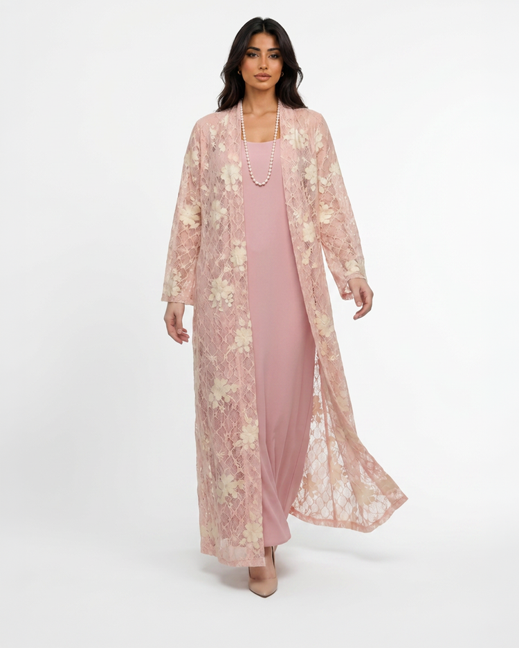 Rosy Veil Abaya