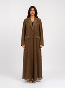 Cord Blazer Abaya (Brown)